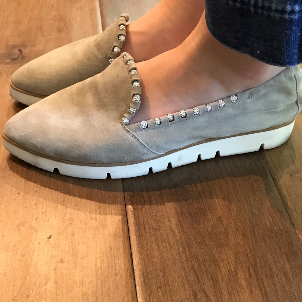 Kennel Schmenger suede rhinestone slip-ons 6.5